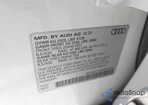 2024 Audi Q3 Premium Plus 45 Tfsi S Line Quattro Tiptronic from USA, damaged, VIN WA1EECF30R1081433